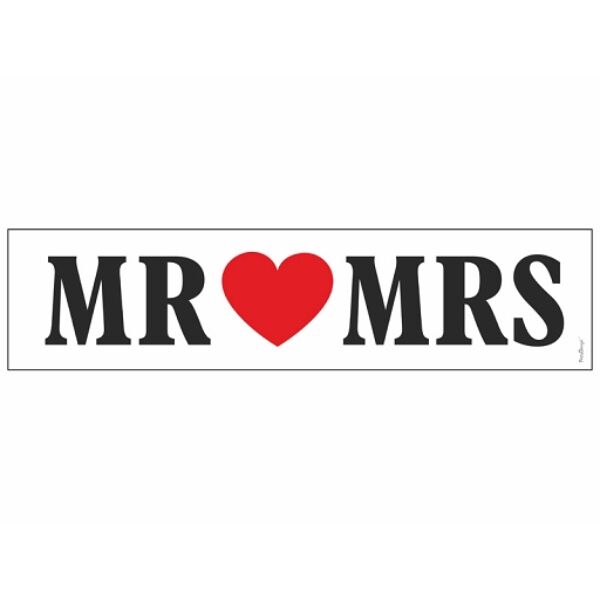 Mr. és Mrs. esküvői rendszámtábla