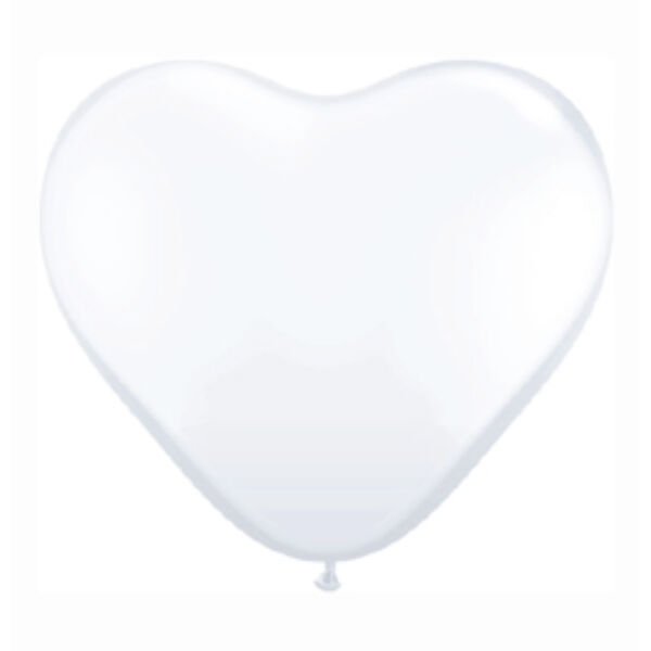 Fehér szív lufi 15 cm