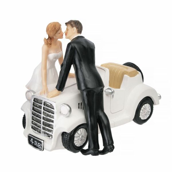 Csókos-autós esküvői tortadísz