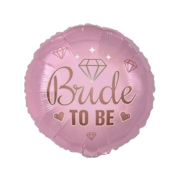 Rózsaszín gyémántos bride to be héliumos fólia lufi